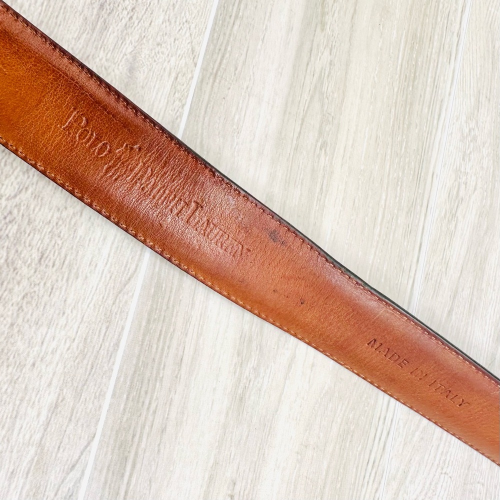 POLO Ralph Lauren Classic Brown Italian Saddle Leather Belt | Size 36/90 - Picture 9 of 13